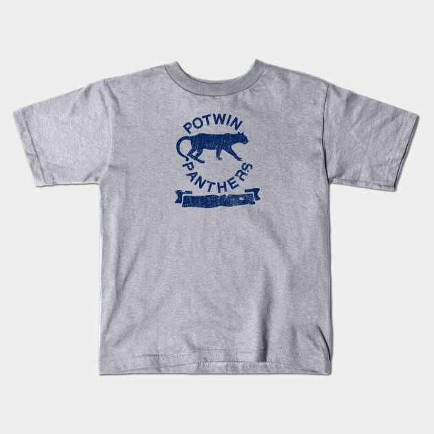 Potwin Panthers Navy Logo Kids T-Shirt by TopCityMotherland